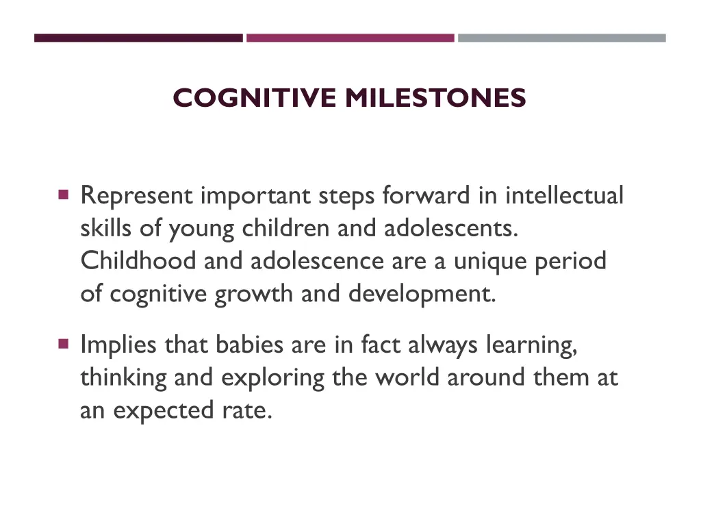 cognitive milestones 1