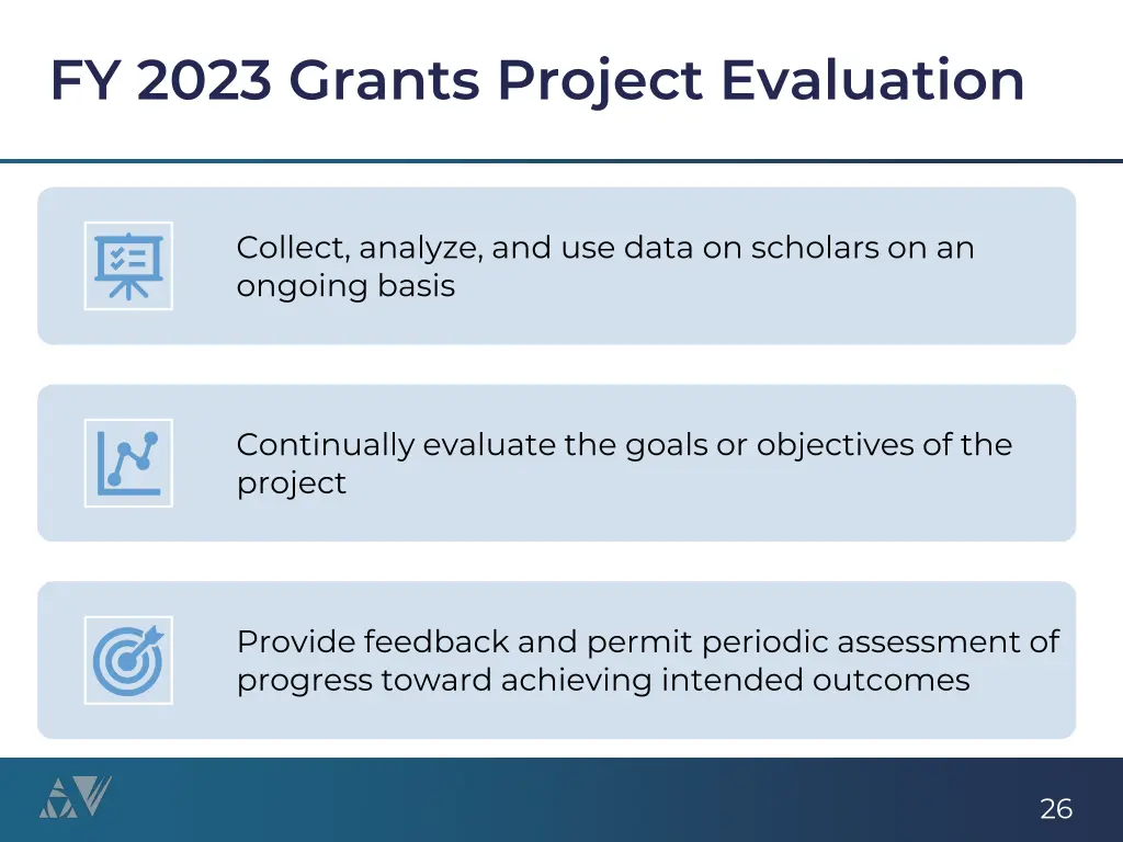 fy 2023 grants project evaluation