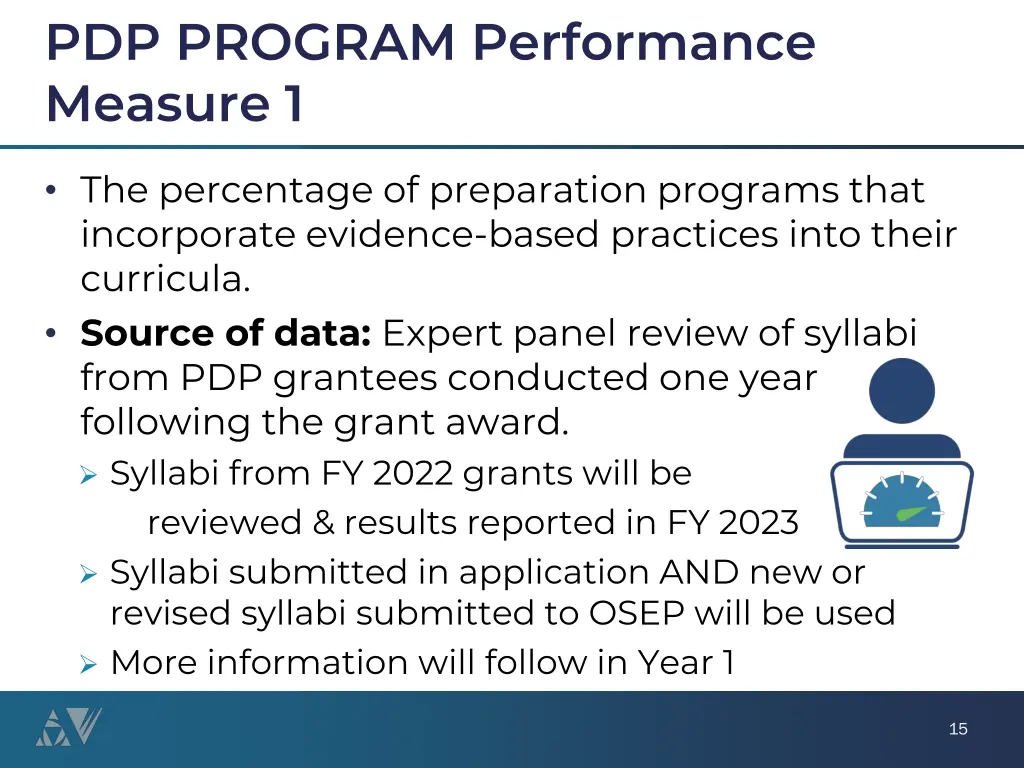 pdp program performance measure 1