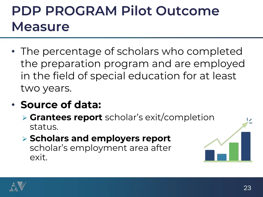 pdp program pilot outcome measure