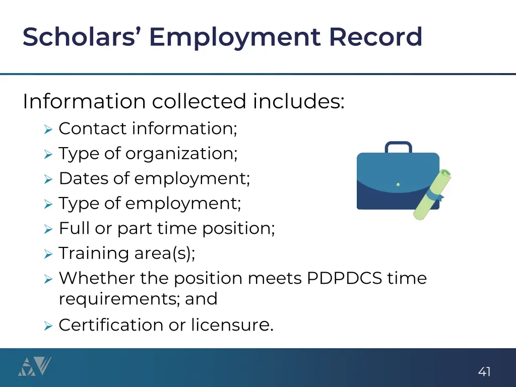 scholars employment record