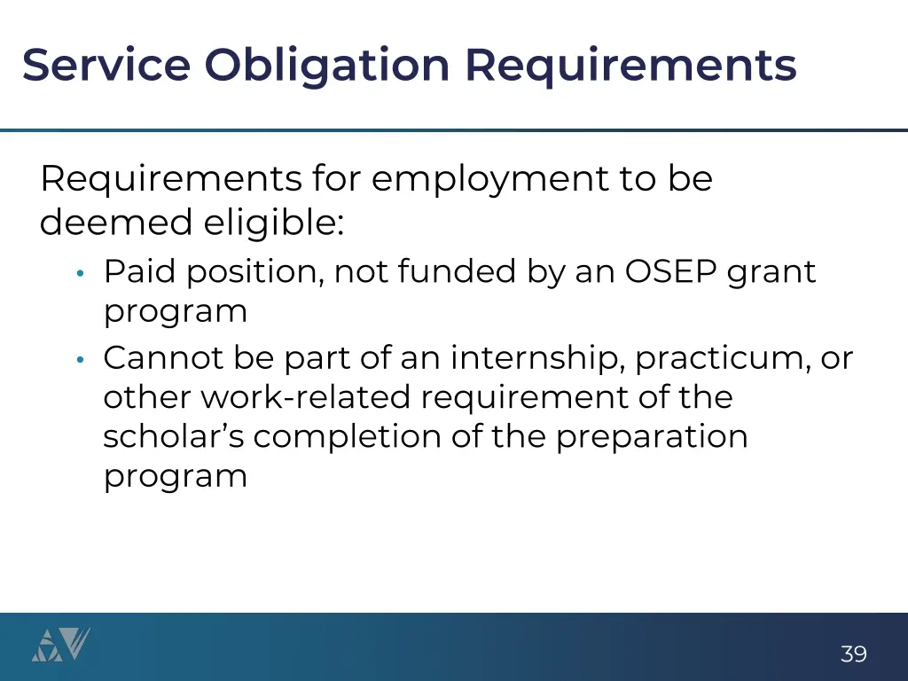 service obligation requirements