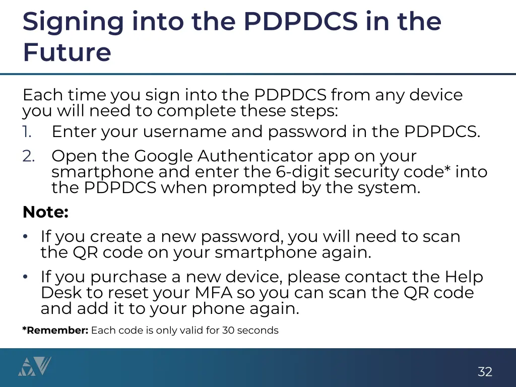 signing into the pdpdcs in the future