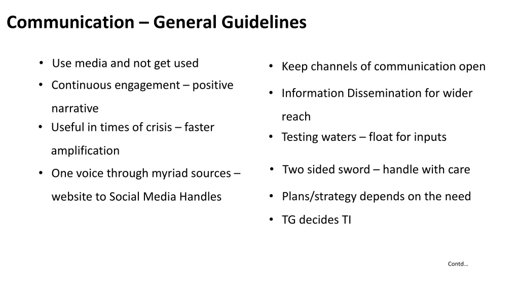 communication general guidelines