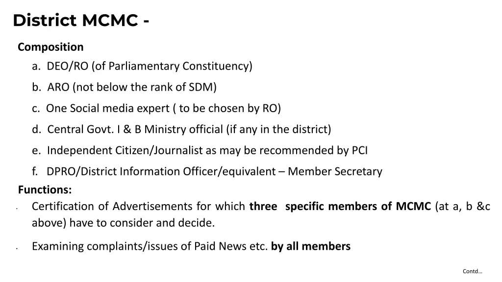 district mcmc