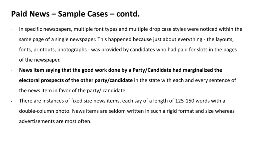 paid news sample cases contd 1