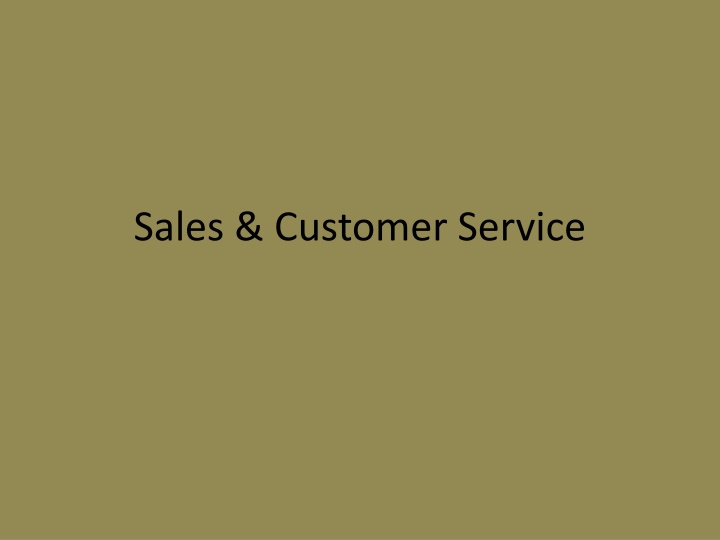 sales customer service