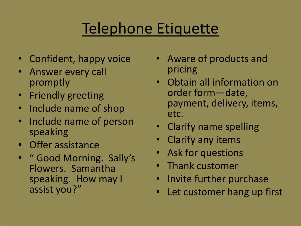 telephone etiquette