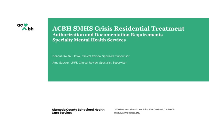 acbh smhs crisis residential treatment