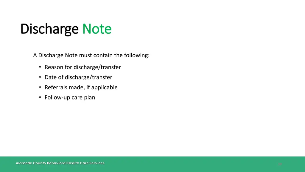 discharge discharge note