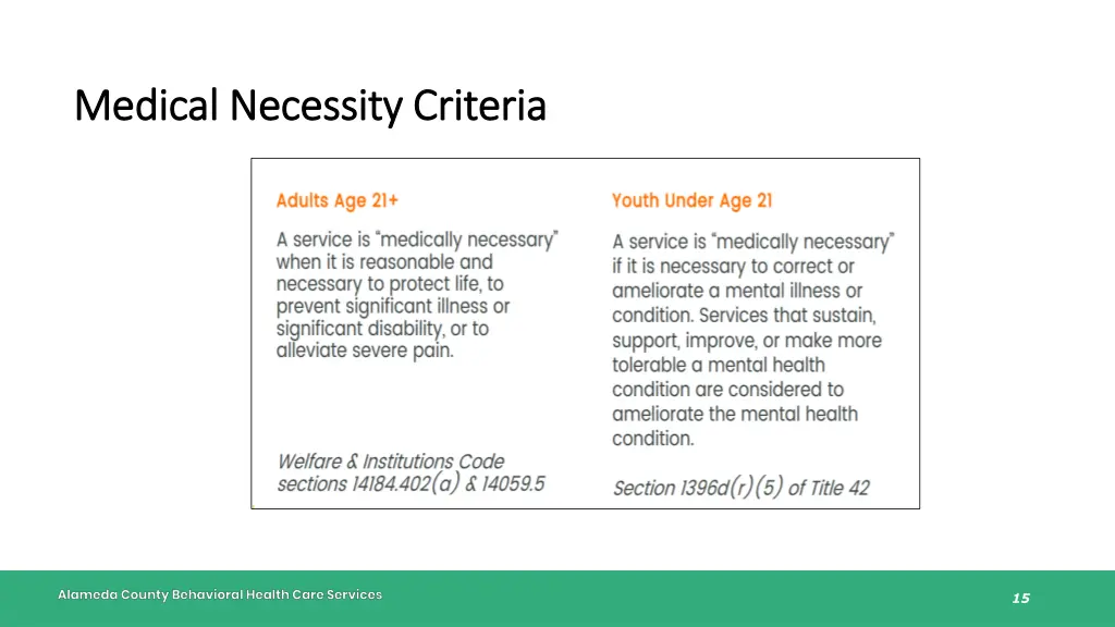 medical necessity criteria medical necessity