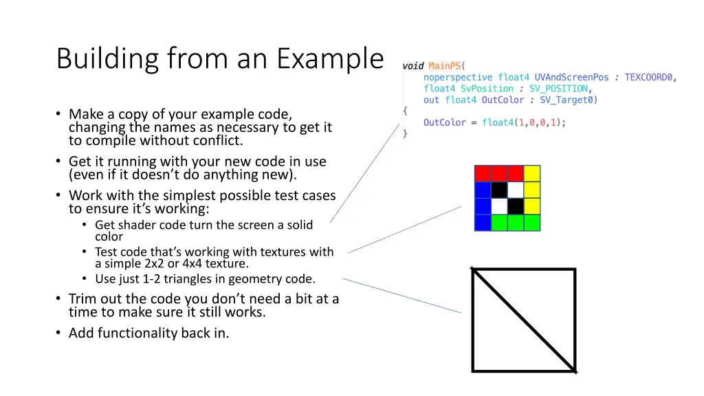 building from an example