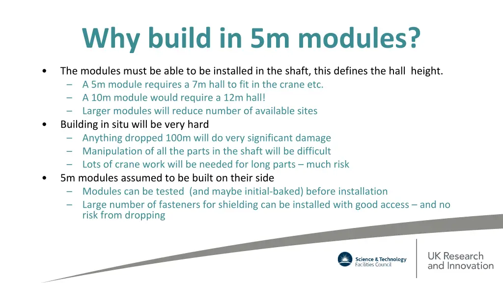 why build in 5m modules