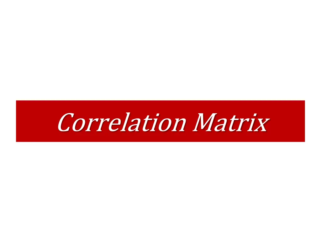 correlation matrix