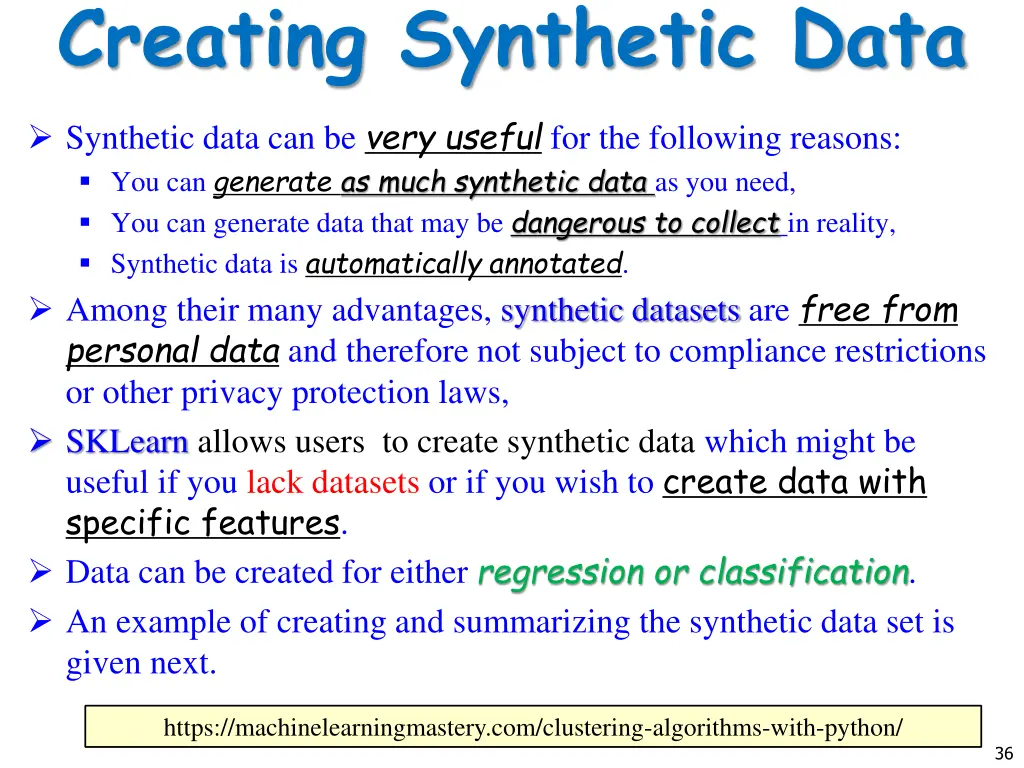 creating synthetic data