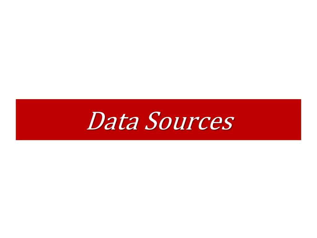 data sources