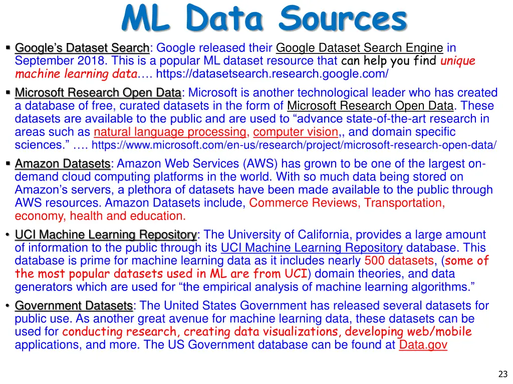 ml data sources