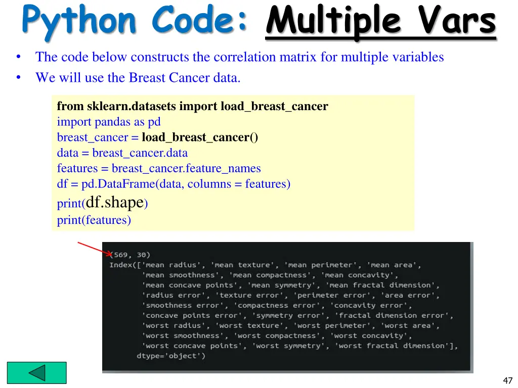 python code multiple vars the code below