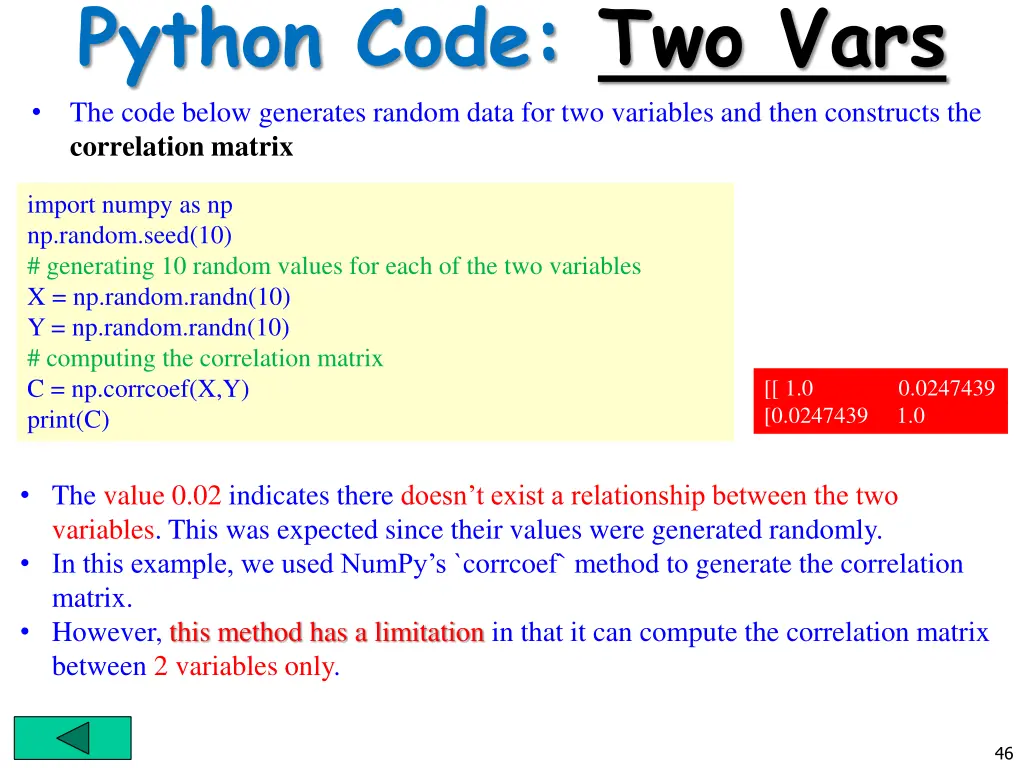 python code two vars the code below generates