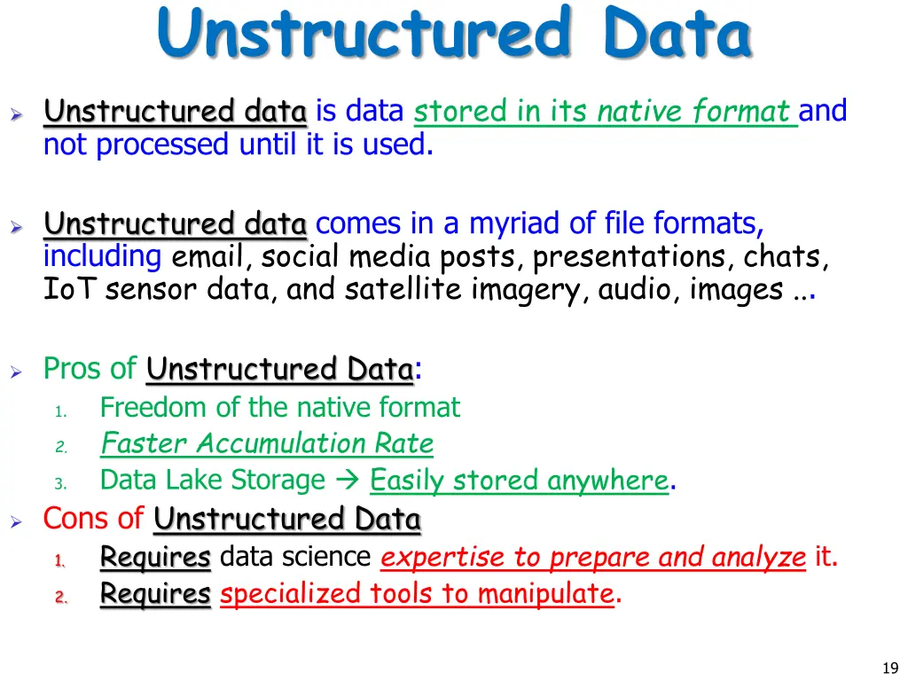 unstructured data