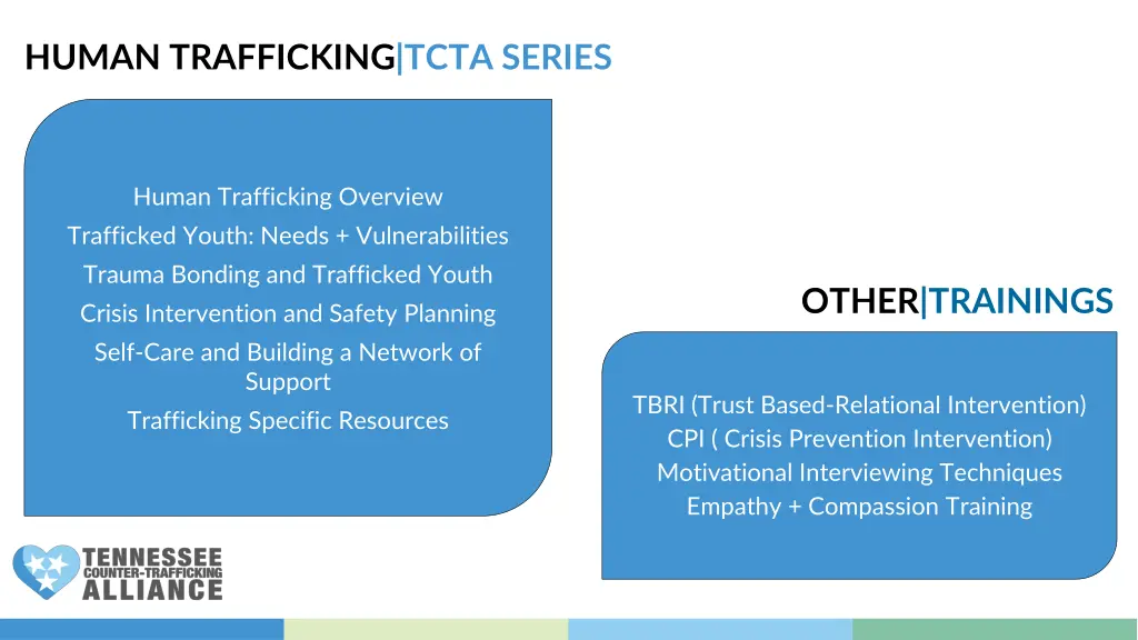 human trafficking tcta series