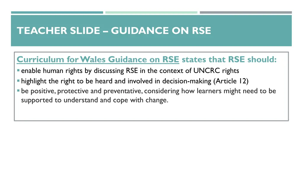 teacher slide guidance on rse