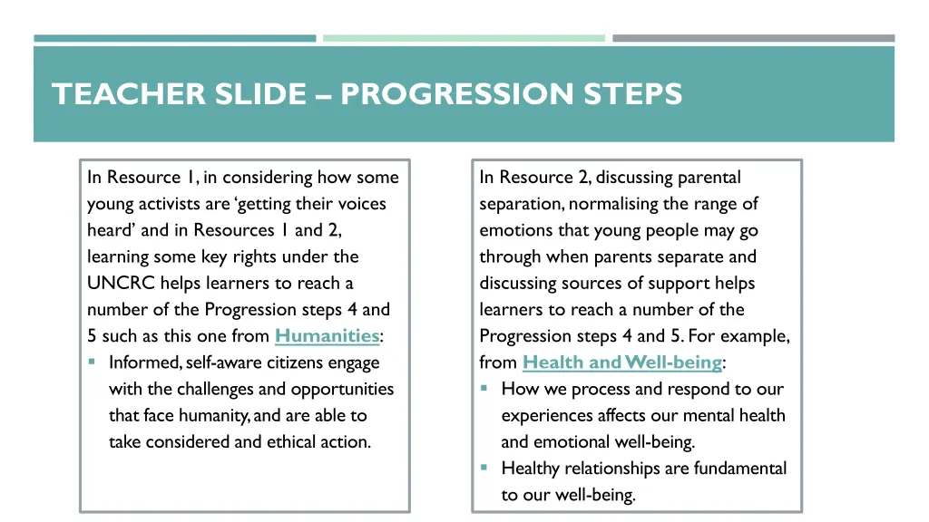 teacher slide progression steps