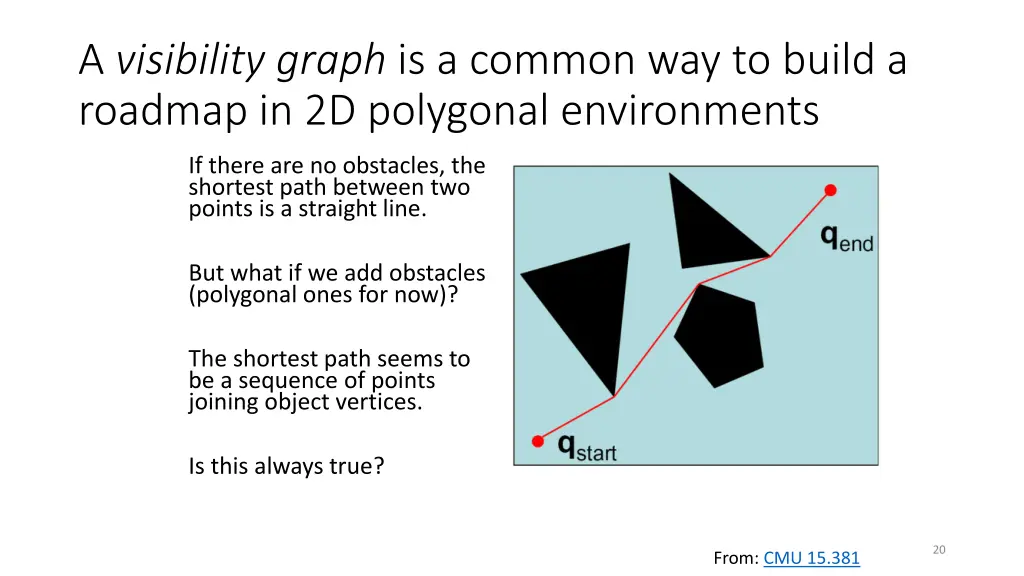 a visibility graph is a common way to build 2