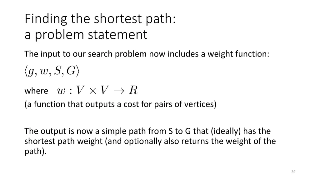 finding the shortest path a problem statement