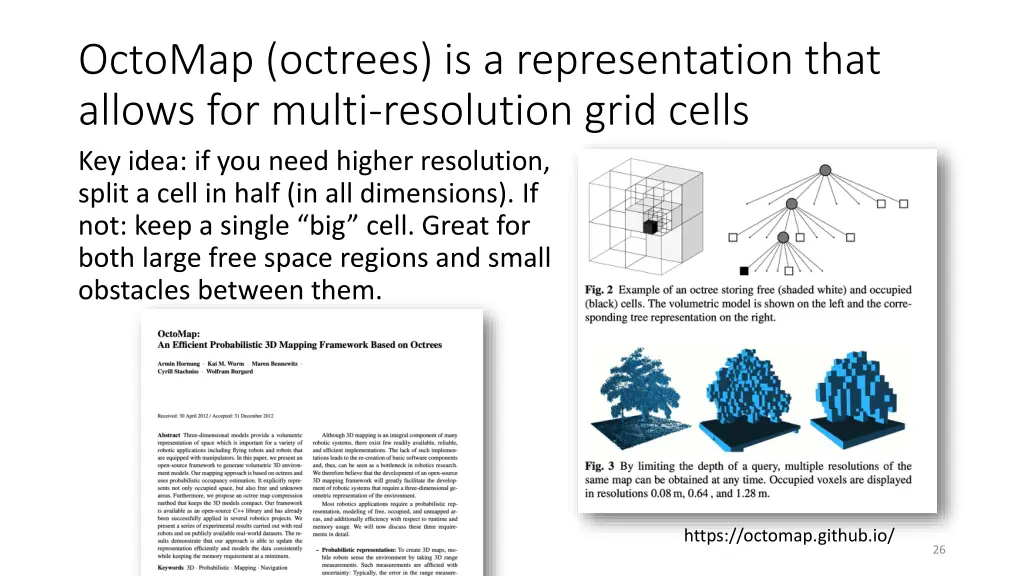 octomap octrees is a representation that allows