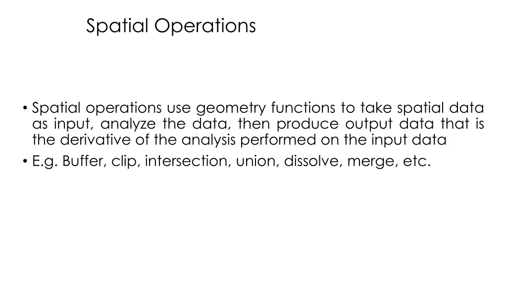 spatial operations