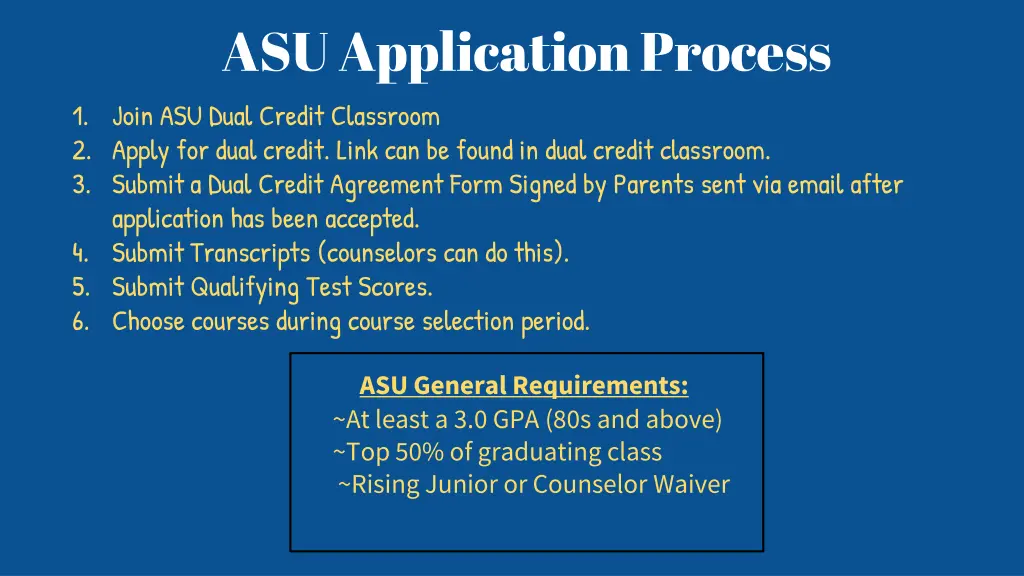asu application process 1 join asu dual credit