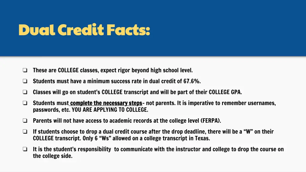 dual credit facts dual credit facts