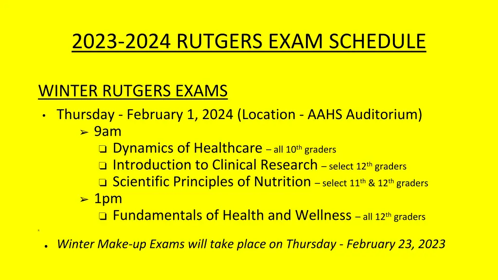 2023 2024 rutgers exam schedule