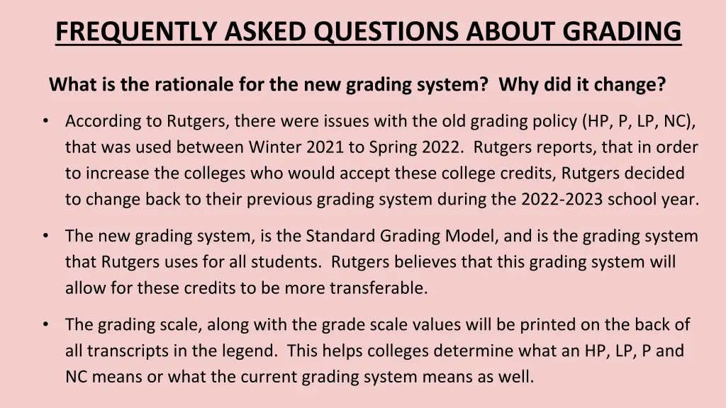 frequently asked questions about grading