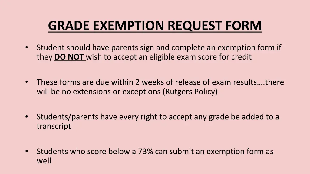 grade exemption request form