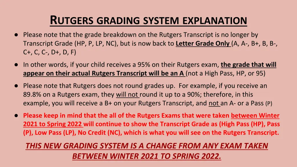r utgers grading system explanation