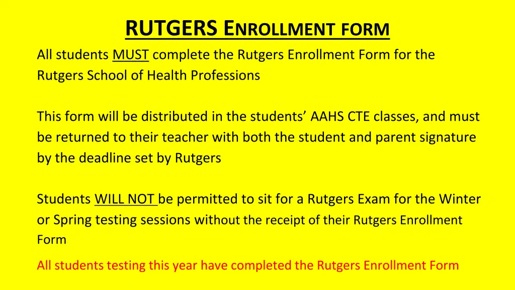 rutgers e nrollment form