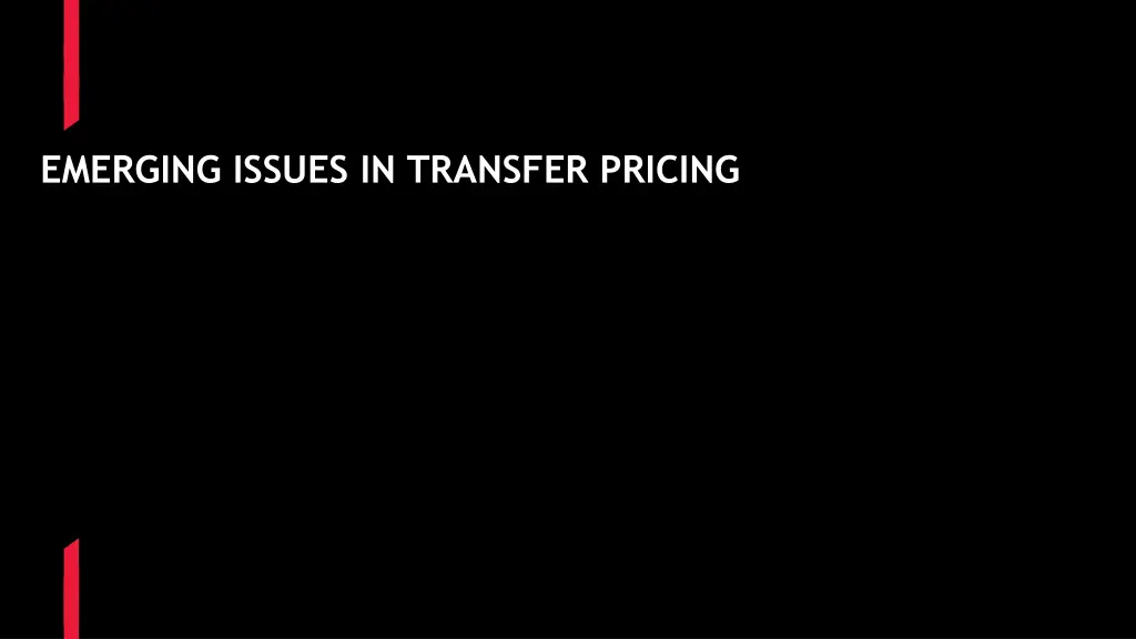 emerging issues in transfer pricing