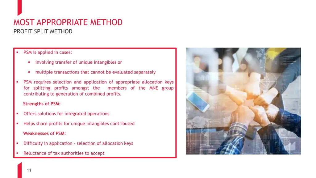 most appropriate method profit split method