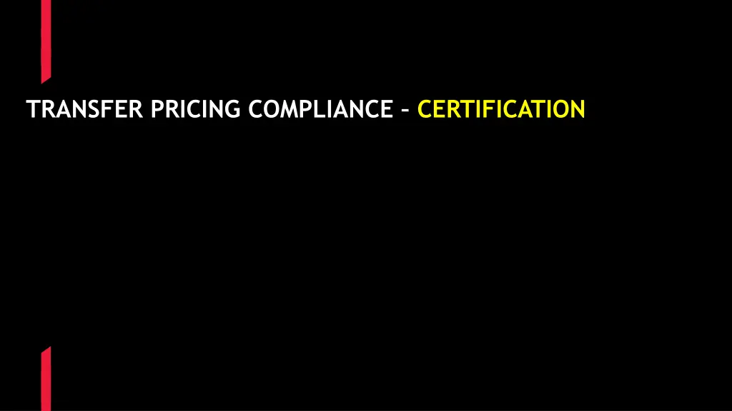 transfer pricing compliance certification