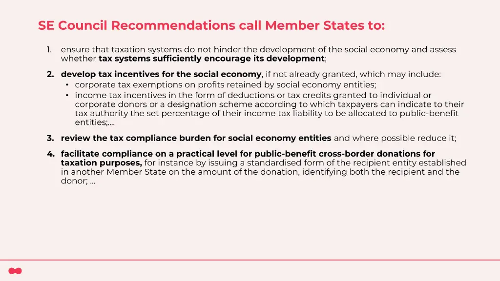 se council recommendations call member states to