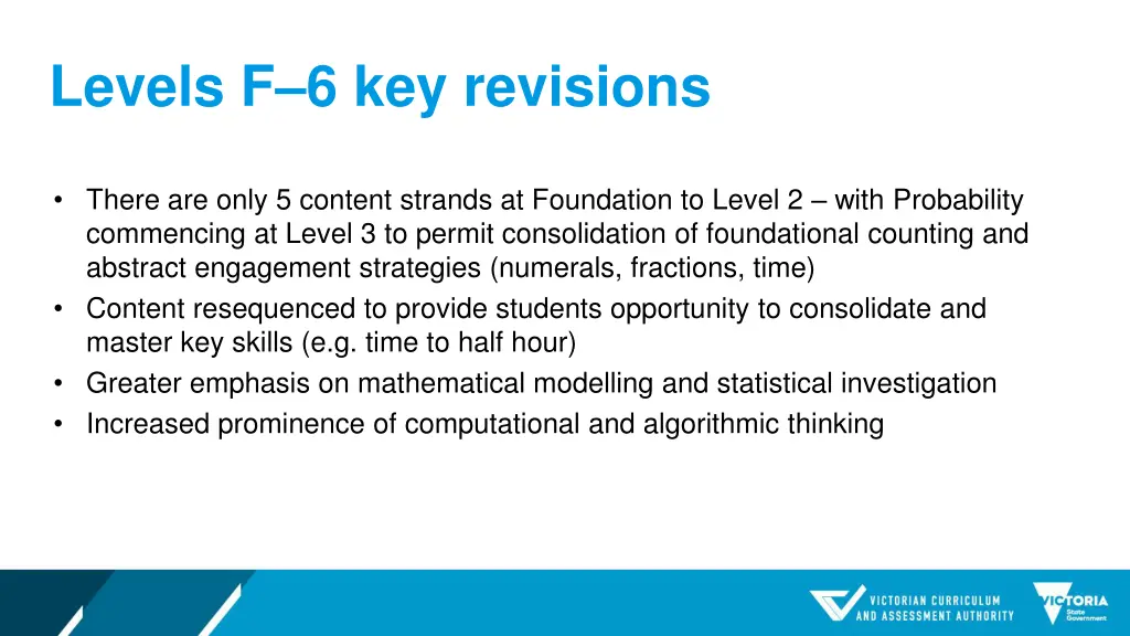 levels f 6 key revisions