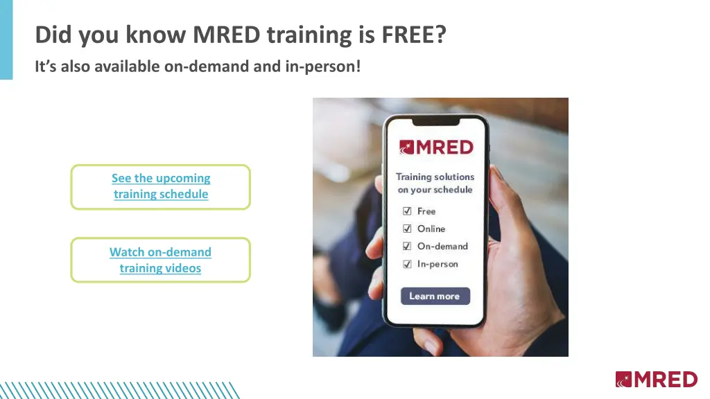 did you know mred training is free