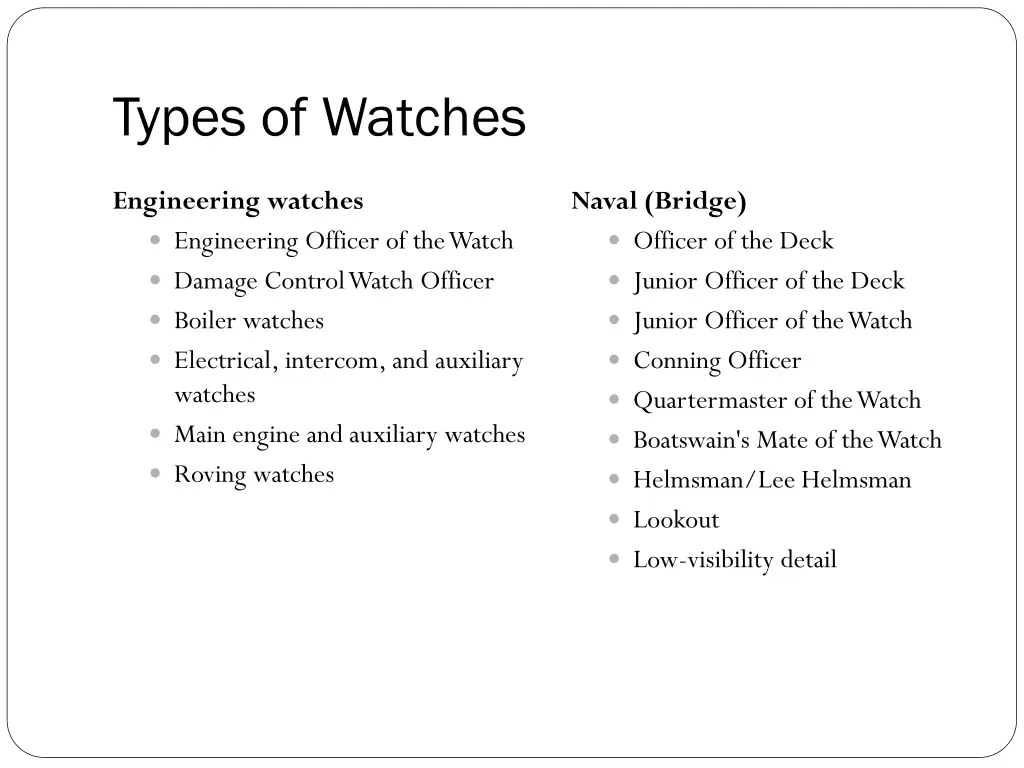 types of watches