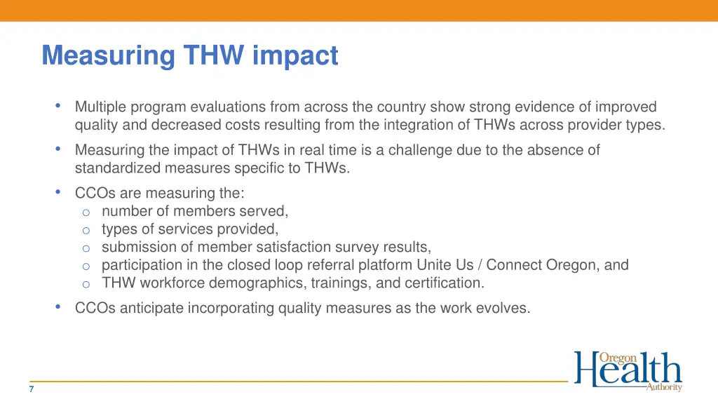 measuring thw impact