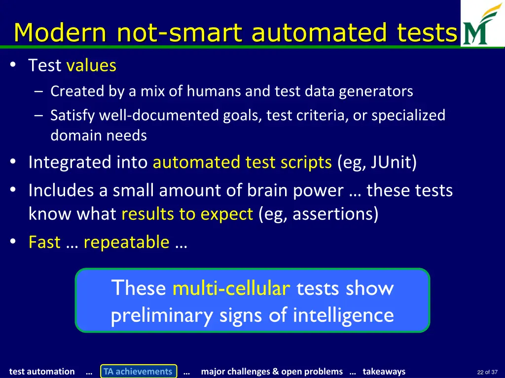 modern not smart automated tests test values