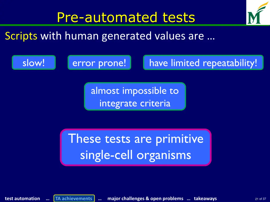 pre automated tests scripts with human generated