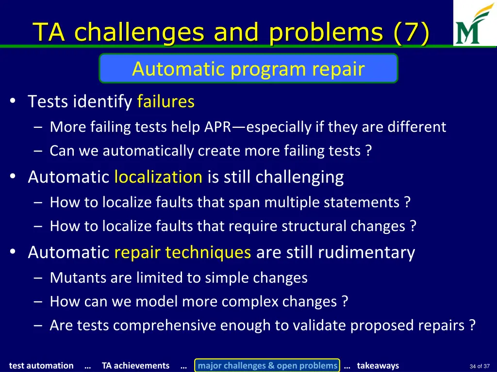 ta challenges and problems 7