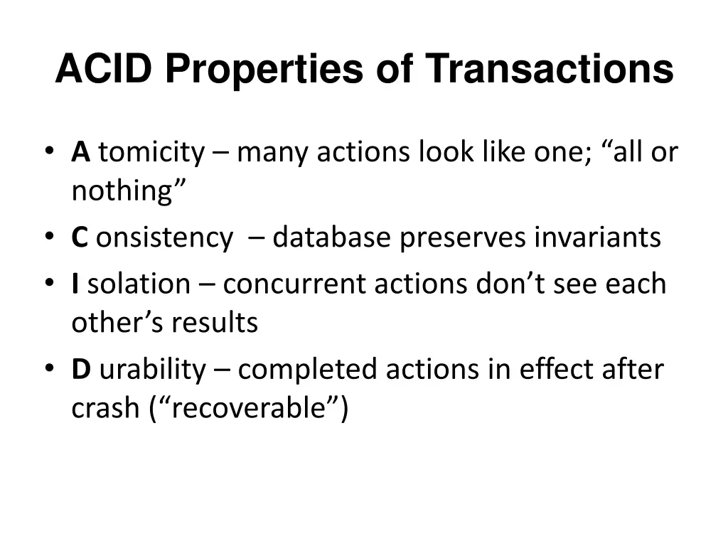 acid properties of transactions